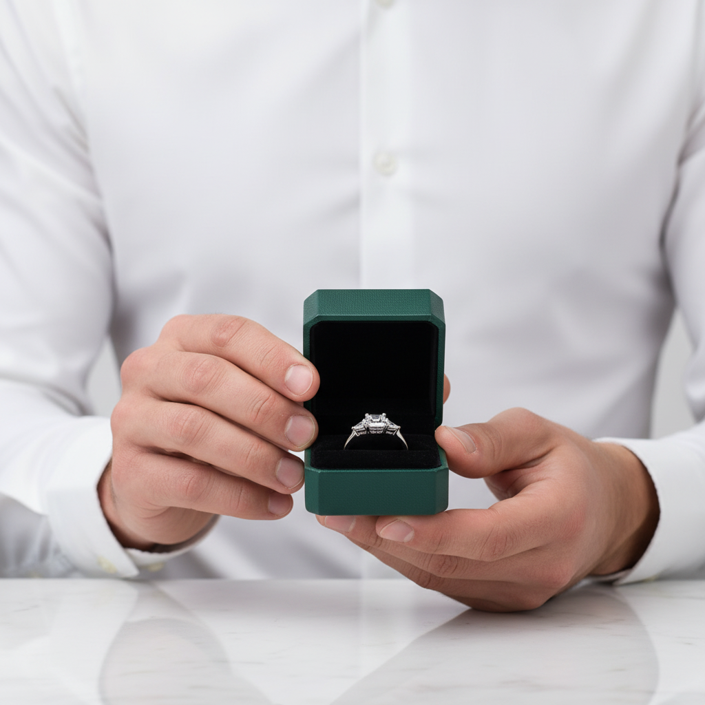 3.0 Ct Three Stone Diamond Option Engagement Ring