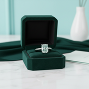 3.0 ct Blue Green Cushion Cut Diamond Option Engagement Ring - Evani Naomi Jewelry
