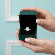 3.0 ct Blue Green Cushion Cut Diamond Option Engagement Ring - Evani Naomi Jewelry