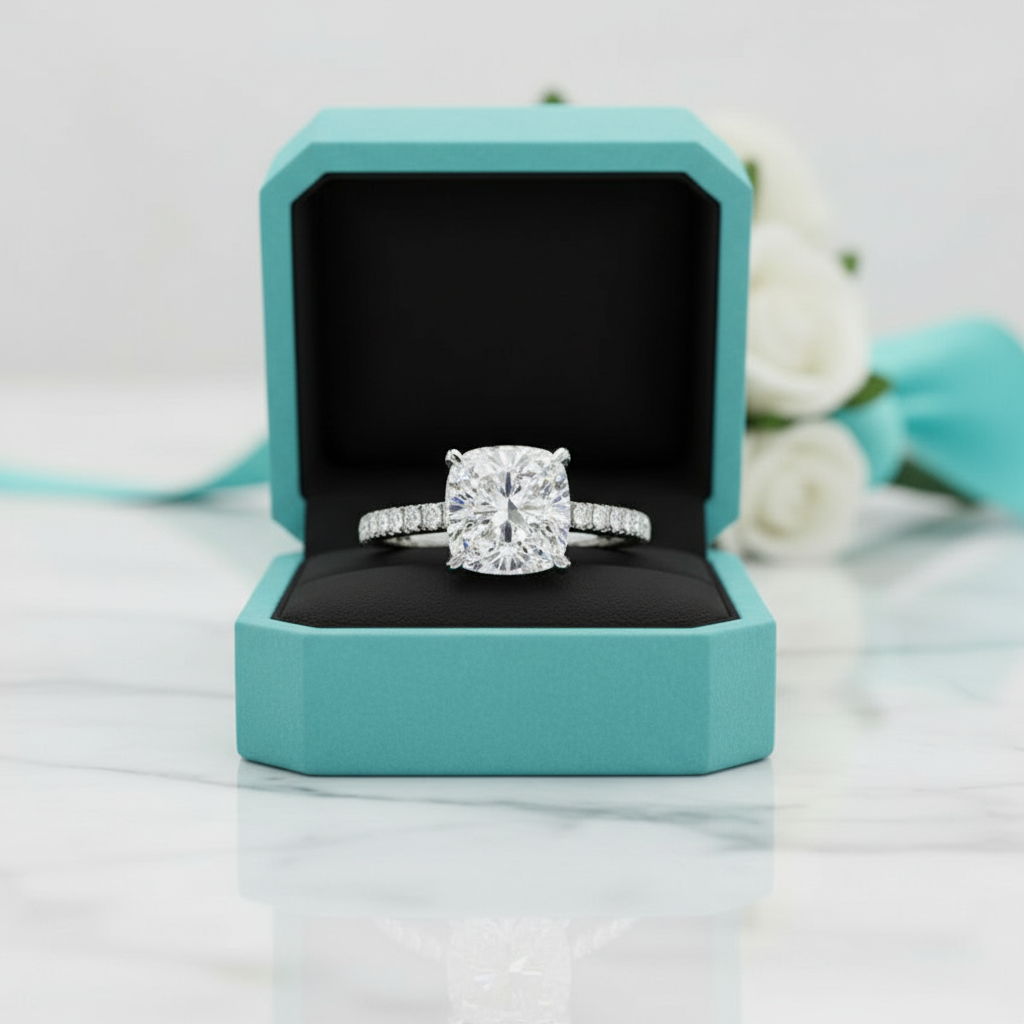 3.0 ct Cushion Cut Diamond Engagement Ring-Evani Jewelry