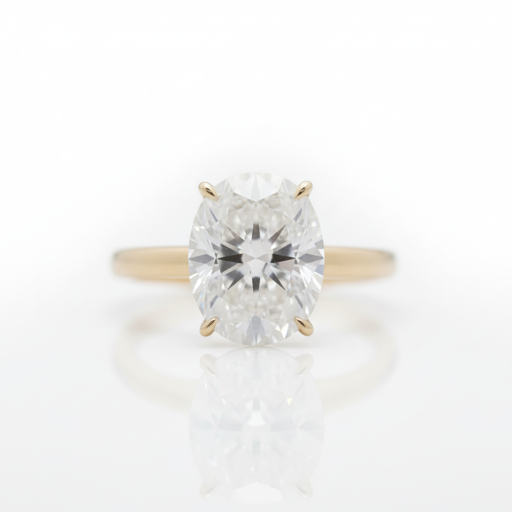 3.0 ct Oval Cut 14k Gold Engagement Ring - Evani Naomi Jewelry
