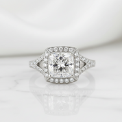 3.0 ct Princess Cut Diamond Option 14K White Gold Engagement Ring - Evani Naomi Jewelry