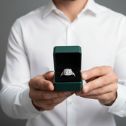 3.0 ct Princess Cut Diamond Option 14K White Gold Engagement Ring - Evani Naomi Jewelry