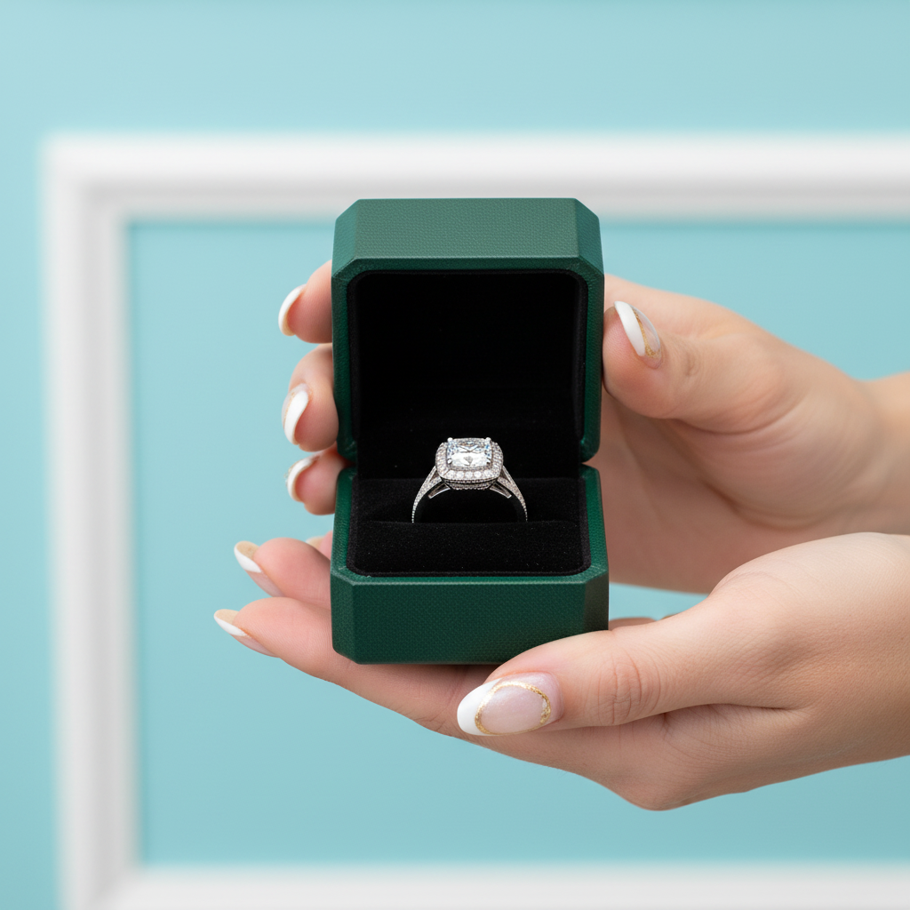 3.0 ct Princess Cut Diamond Option 14K White Gold Engagement Ring - Evani Naomi Jewelry