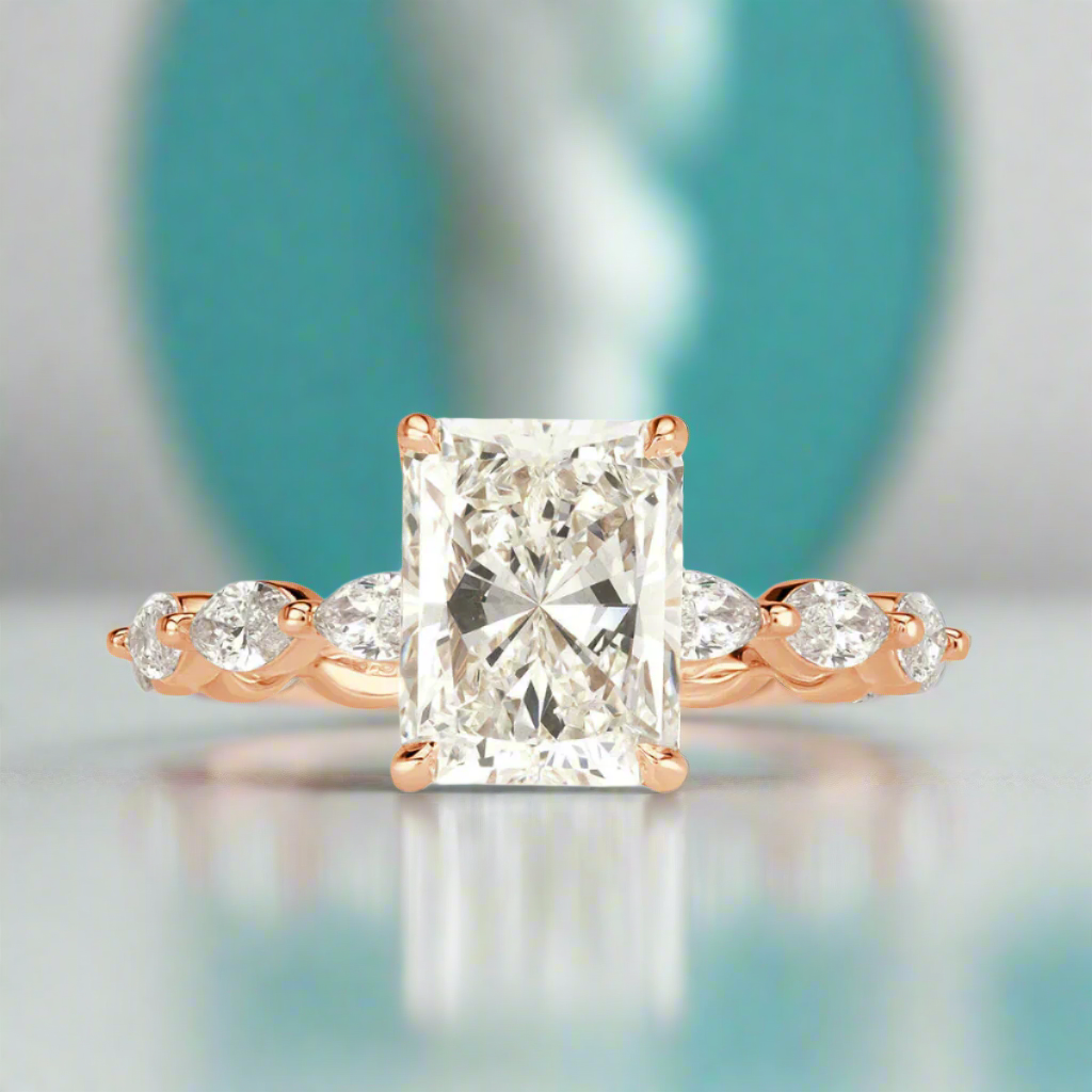3.0 ct Radiant Cut Diamond Engagement Ring-Evani Naomi Jewelry