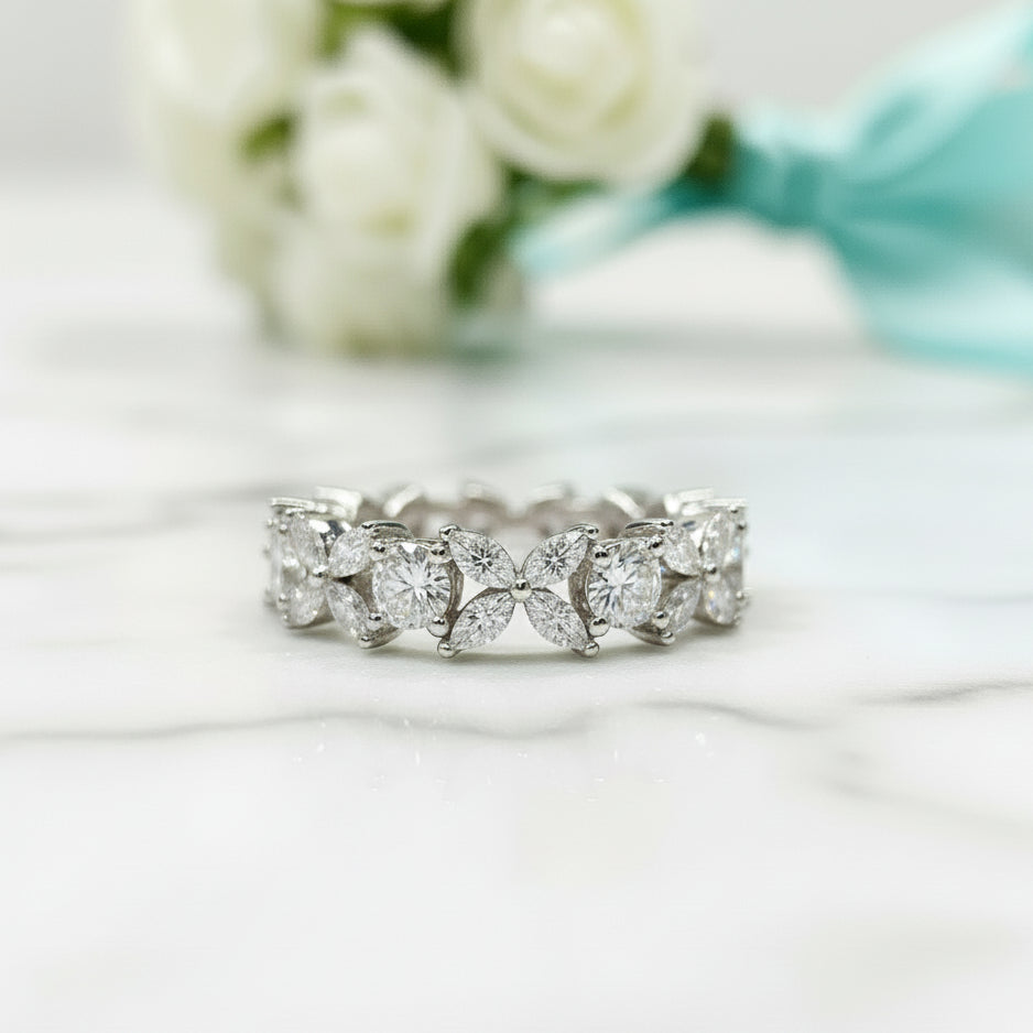 3.0ct Diamond Butterfly Design Infinity Wedding Band-Evani Jewelry