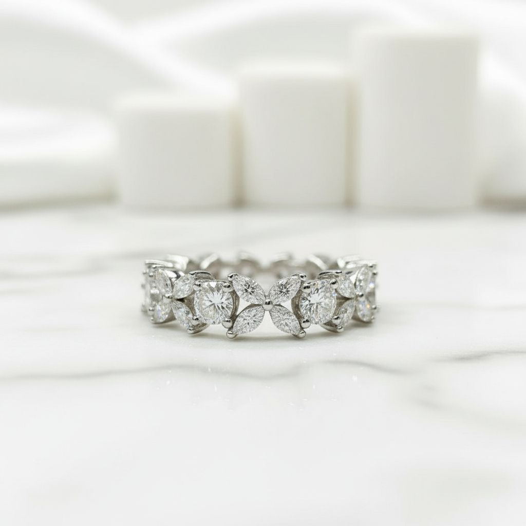 3.0ct Diamond Butterfly Design Infinity Wedding Band-Evani Jewelry