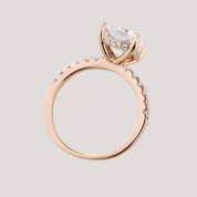 3.0ct Cushion Cut Rose Gold Diamond Wedding Ring Set-Evani Naomi Jewelry