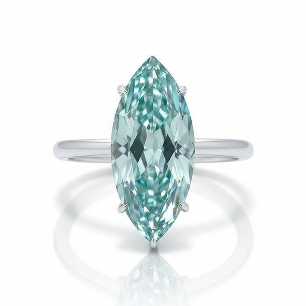 3.0ct Marquise Brilliant Cut Diamond OptionHalo Engagement Ring - Evani Naomi Jewelry