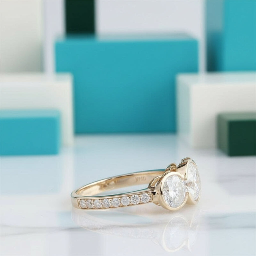 3.1 Cttw Round Three Stone Diamond Engagement Ring-Evani Jewelry