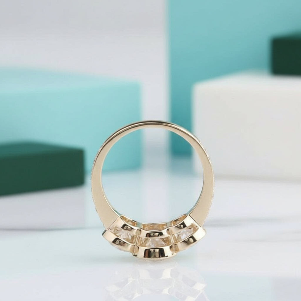 3.1 Cttw Round Three Stone Diamond Engagement Ring-Evani Jewelry
