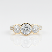 3.1 Cttw Round Three Stone Diamond Option Engagement Ring - Evani Naomi Jewelry