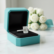 3.3 ct White Gold Emerald Cut Diamond Engagement Ring-Evani Jewelry
