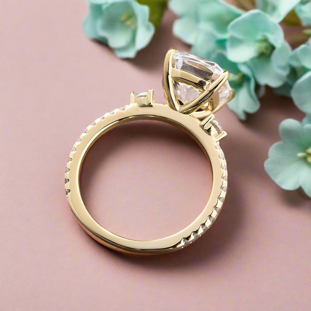 3.5 Carat Cushion Cut Diamond Engagement Ring-Evani Naomi Jewelry