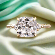 3.5 Carat Cushion Cut Diamond Engagement Ring-Evani Naomi Jewelry