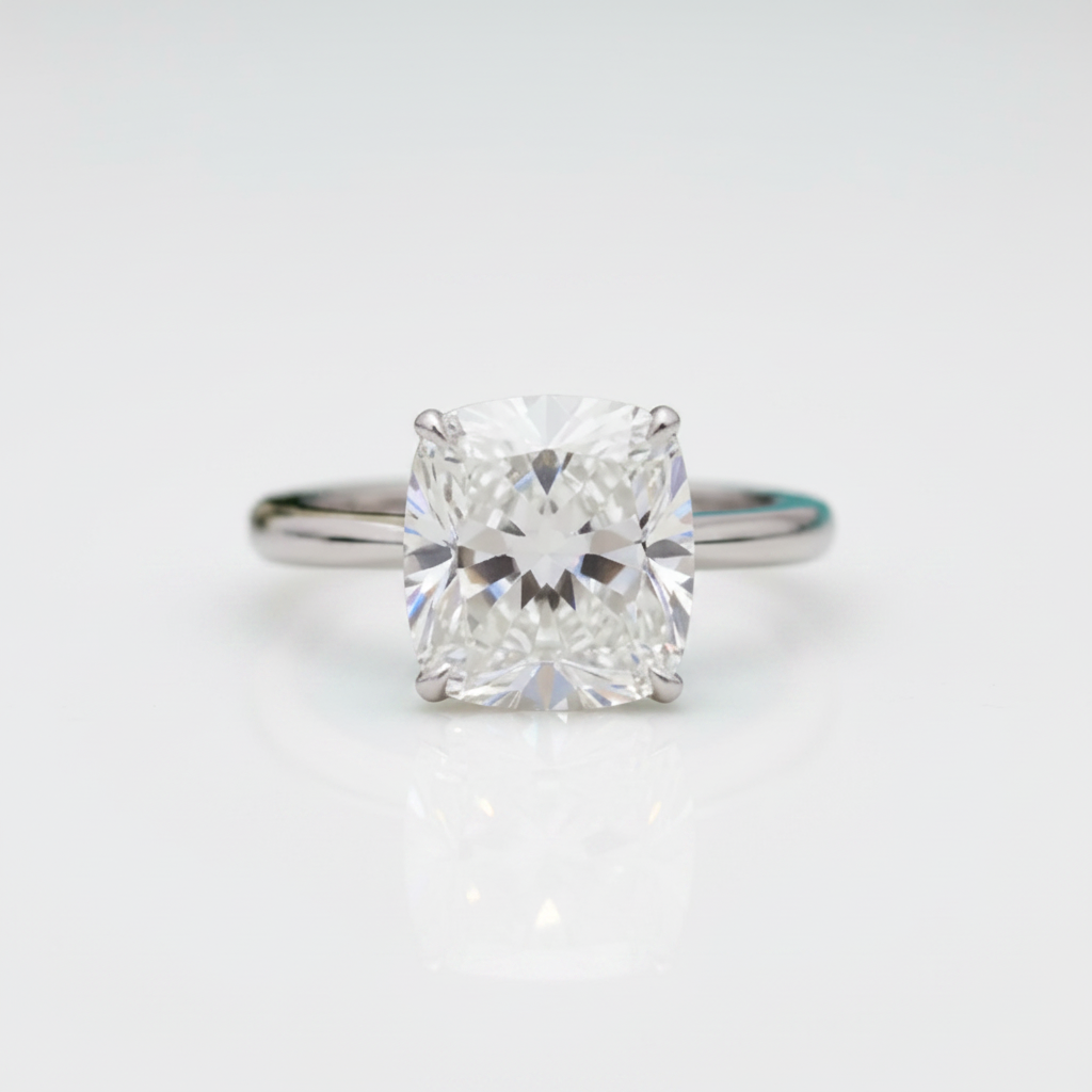 3.5 Ct Cushion Cut Diamond Option Engagement Ring