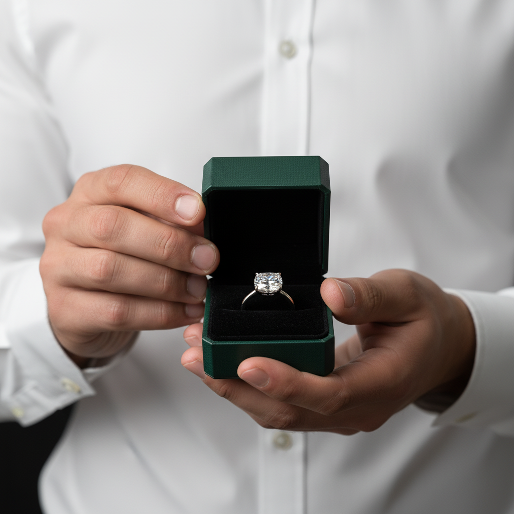3.5 Ct Cushion Cut Diamond Option Engagement Ring