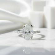 3.5 Ct Oval Cut Diamond Birthstone Engagement Ring-Evani Jewelry