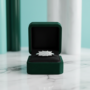 3.5 Ct Princess Cut Three Stone Diamond Option Engagement Ring - Evani Naomi Jewelry