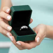 3.5 Ct Princess Cut Three Stone Diamond Option Engagement Ring - Evani Naomi Jewelry