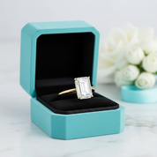 3.5 Ct Yellow Gold Emerald Cut Solitaire Diamond Engagement Ring-Evani Jewelry
