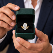 3.5 ct Oval Cut Solitaire Yellow Gold Diamond Option Wedding Set - Evani Naomi Jewelry