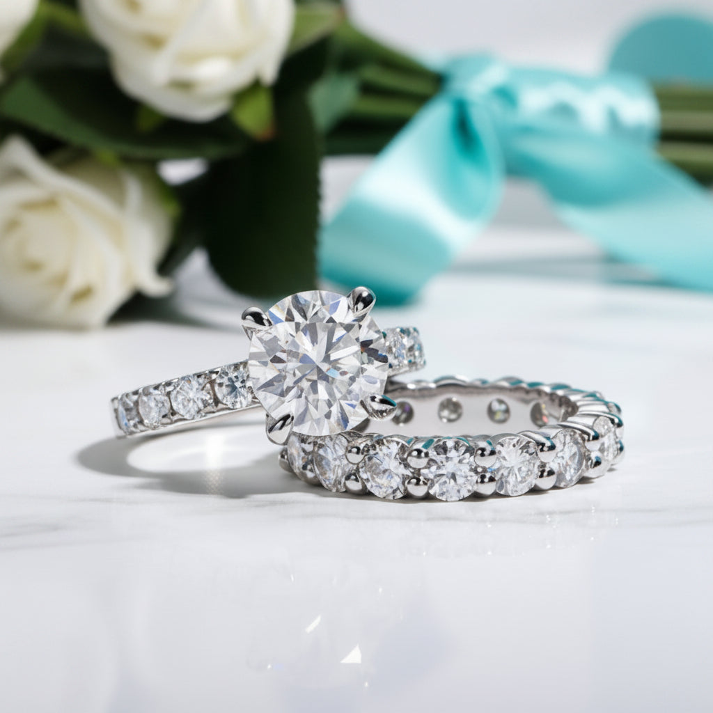 3.5 ct Round Diamond OptionEngagement Ring Set