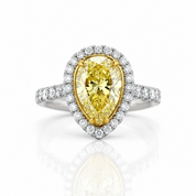 3.50 Ct Fancy Topaz Pear Cut Engagement Ring