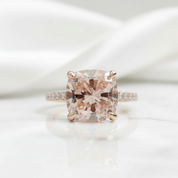 3.50 Ct Rose Gold Cushion Cut Tourmaline Engagement Ring