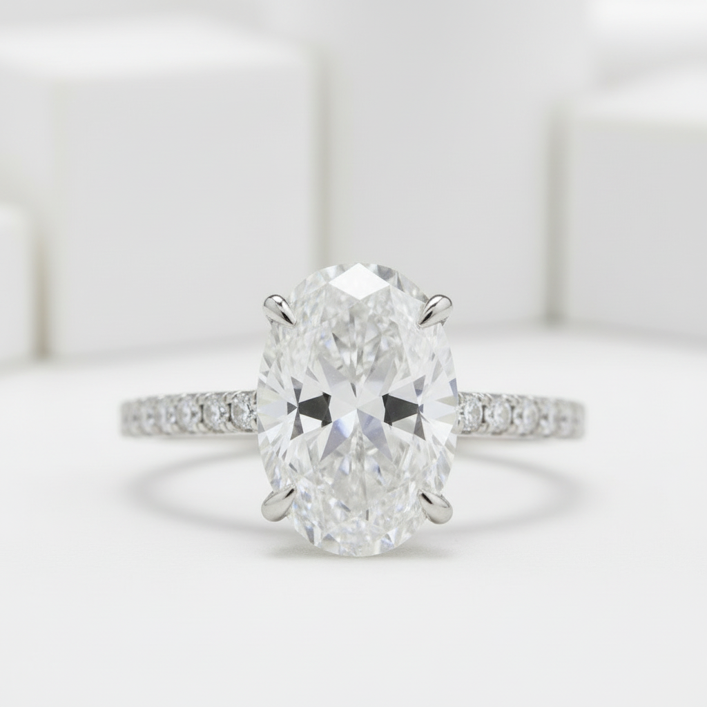 3.50 ct Classic Oval-cut Diamond Engagement Ring-Evani Jewelry