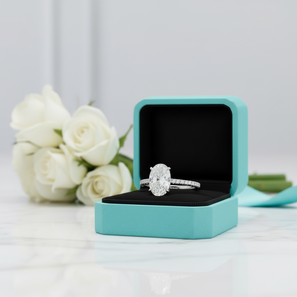 3.50 ct Classic Oval-cut Diamond Engagement Ring-Evani Jewelry