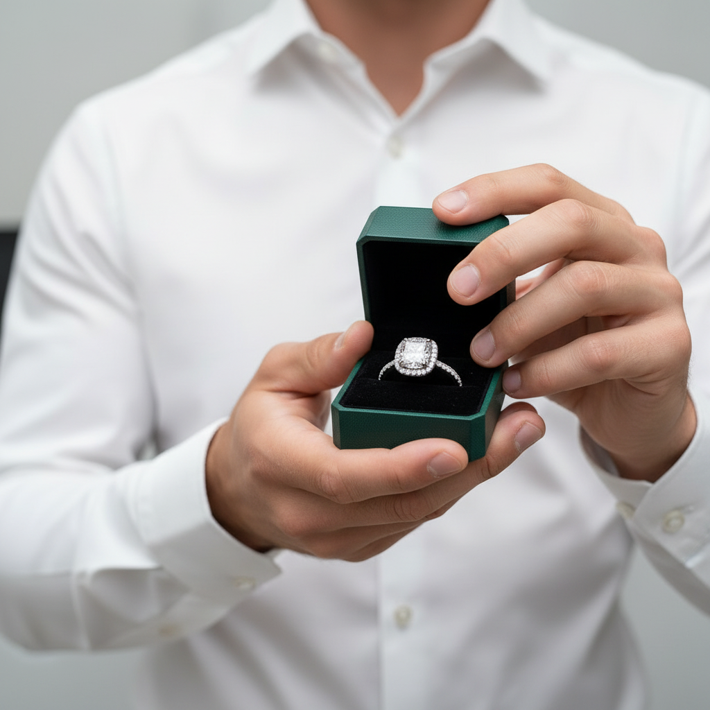 3.50 ct Cushion Cut Diamond Option Halo Engagement Ring - Evani Naomi Jewelry