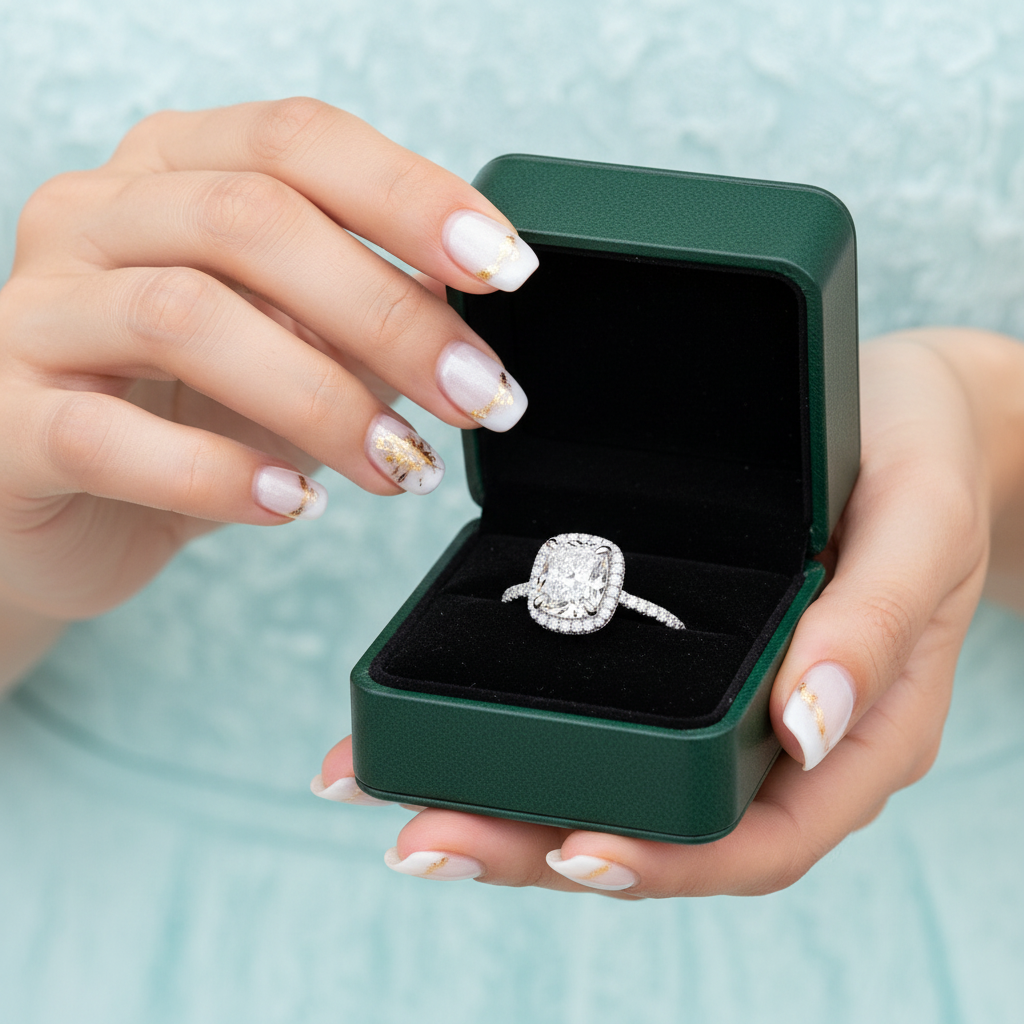 3.50 ct Cushion Cut Diamond Option Halo Engagement Ring - Evani Naomi Jewelry