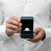 3.50 ct Cushion Cut Halo Diamond Option Double Band Engagement Ring - Evani Naomi Jewelry