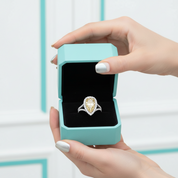 3.50 ct Fancy Topaz Pear Shaped 14k White Gold Engagement Ring