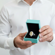 3.50 ct Fancy Topaz Pear Shaped 14k White Gold Engagement Ring