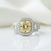 3.50 ct Fancy Topaz Cushion Cut Engagement Ring