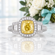 3.50 ct Fancy Topaz Cushion Cut Birthstone Engagement Ring - Evani Naomi Jewelry
