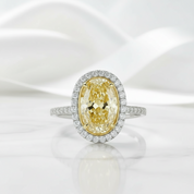 3.50 ct Topaz Birthstone Oval Cut 14k White Gold Engagement Ring