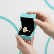 3.50 ct Topaz Birthstone Oval Cut 14k White Gold Engagement Ring