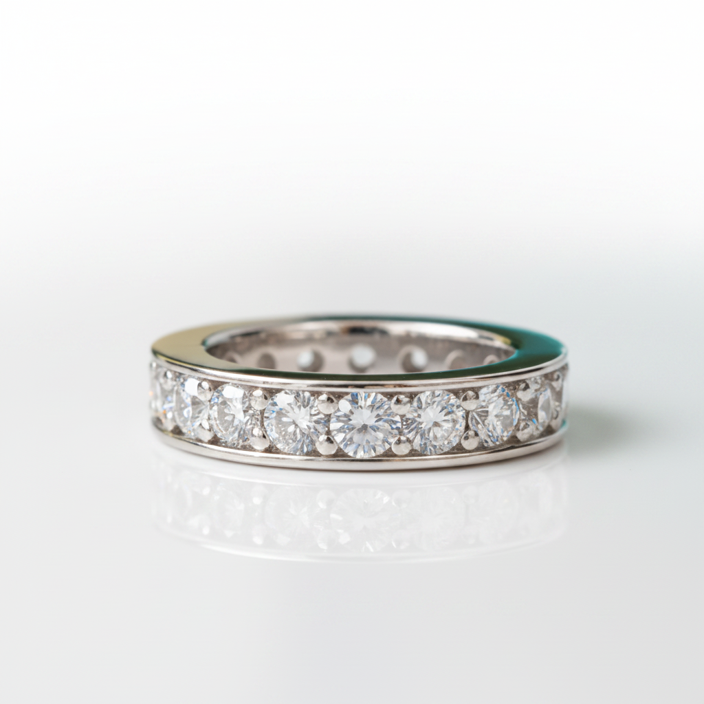 3.5mm Round Cut Diamond OptionWedding Band - Evani Naomi Jewelry