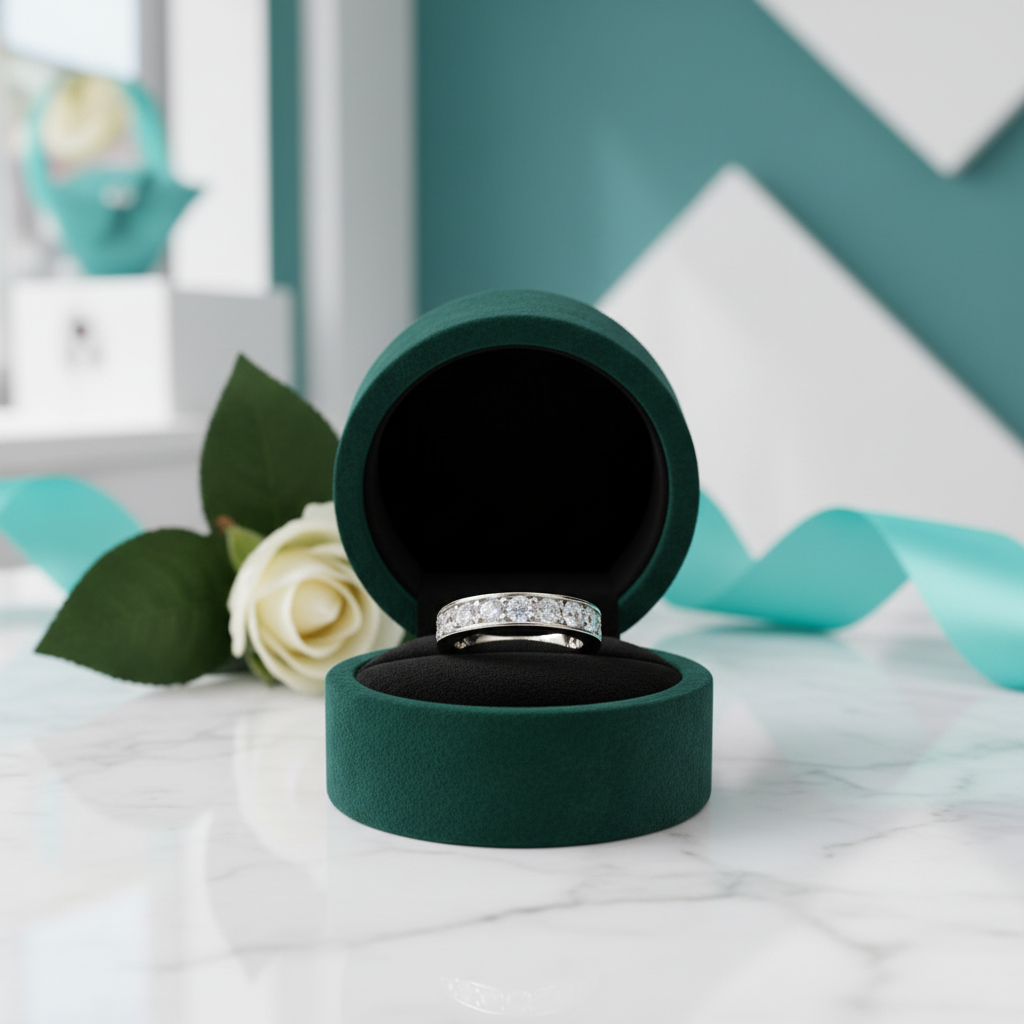 3.5mm Round Cut Diamond OptionWedding Band - Evani Naomi Jewelry