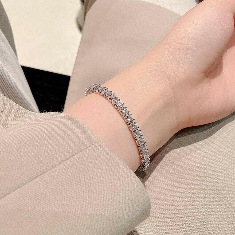 3.5mm Round Diamond Horn Tennis Bracelet-Evani Naomi Jewelry