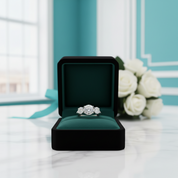 3.6ct 8mm Round Cut Diamond Option Three Halo Engagement Ring - Evani Naomi Jewelry