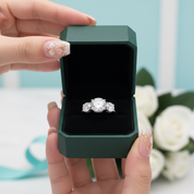 3.6ct 8mm Round Cut Diamond Option Three Halo Engagement Ring - Evani Naomi Jewelry