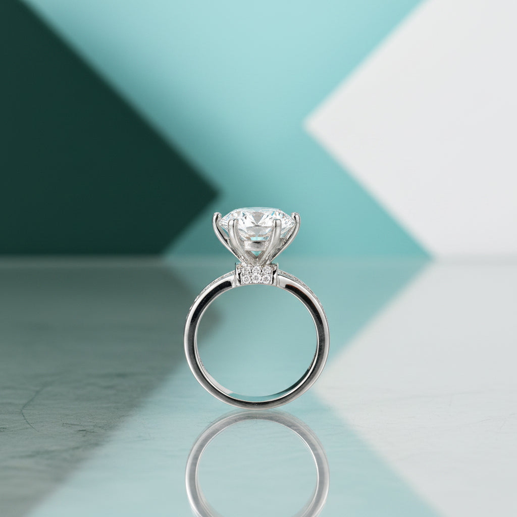 3ct High Crown Diamond Wedding Ring-Evani Jewelry