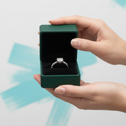 3ct Perfect Round Cut Diamond OptionSquare Arm Engagement Ring - Evani Naomi Jewelry
