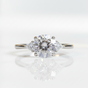3ct Round Cut Crackling Diamond OptionEngagement Ring - Evani Naomi Jewelry