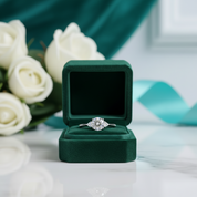 3ct Round Cut Crackling Diamond Option Engagement Ring - Evani Naomi Jewelry