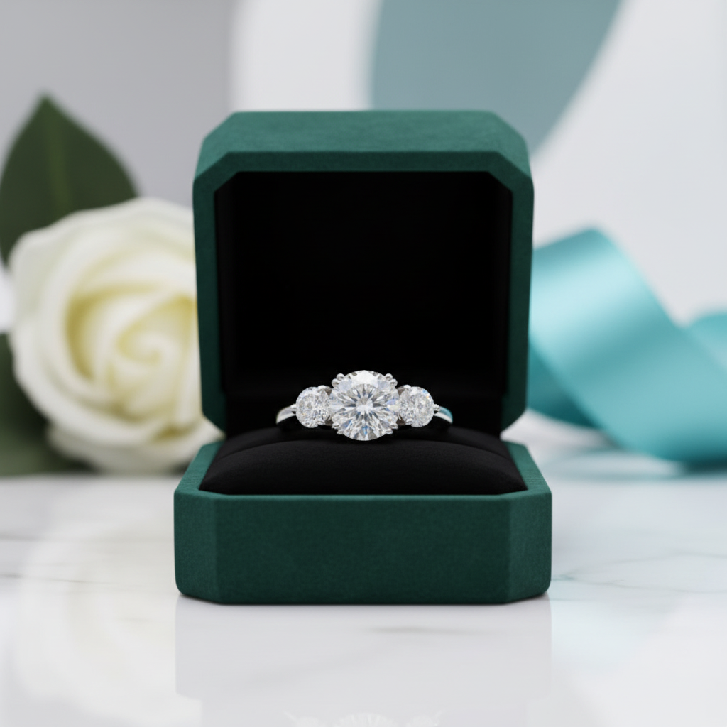 3ct Three Stone Diamond Option Wedding Ring - Evani Naomi Jewelry
